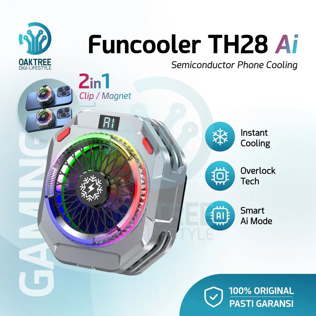 Oaktree Funcooler TH28 Pro Ai Fan Cooler Radiator Pendingin HP Cooling Fan Gaming