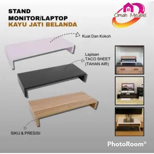 stand laptop meja dudukan tatakan monitor alas kayu asli rapi dan pres BEST SELLER