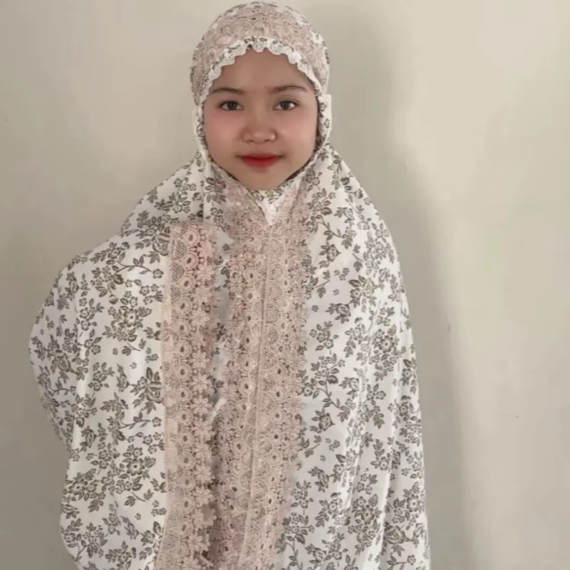 Mukena Dewasa Celine Katun Foil Mikro Renda Mewah TwoTone Milo