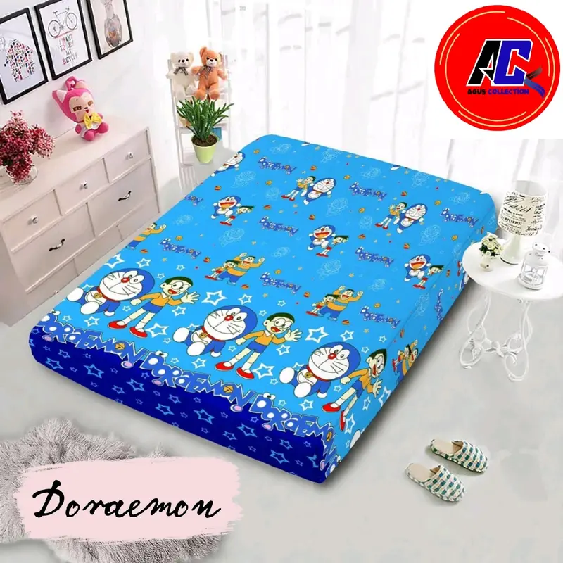 Sarung Kasur Busa Resleting Motif Flamingo UK.180x200 Bahan Katun Poliester//Seprei Resleting Motif Anak 3