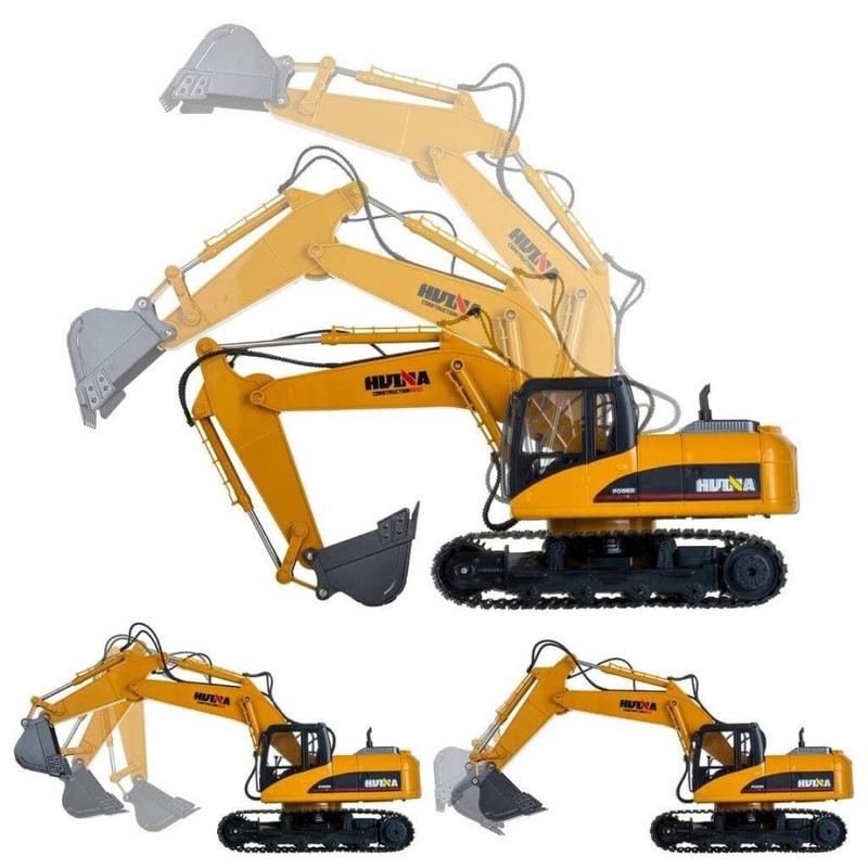 Mainan RC Huina 1550 VS 1550-70 RC Car Excavator 15c 1/14 Scale 3