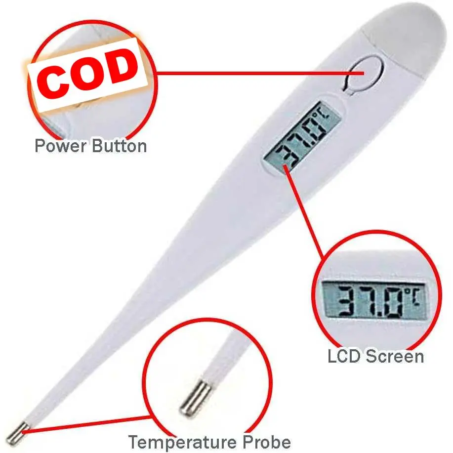 Termometer Digital Pengukur Suhu Badan Tubuh Bayi Anak Dewasa dengan Fungsi Reset dan Ingatan Beeper Akurat Awet