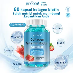 【BIYODE】FDA/HALAL Biotin Kolagen Gummies (60 Gummies) | Rasa Buah Segar | Biotin 6000mg / Vitamin | Membantu menjaga kesehatan kulit, kuku, dan rambut | collagen pemutih seluruh tubuh | suplemen mencerahkan kulit | kolagen minum pemutih badan 【BIYODE】FDA/HALAL Biotin Kolagen Gummies (60 Gummies) | Rasa Buah Segar | Biotin 6000mg / Vitamin | Membantu menjaga kesehatan kulit, kuku, dan rambut | collagen pemutih seluruh tubuh | suplemen mencerahkan kulit | kolagen minum pemutih badan