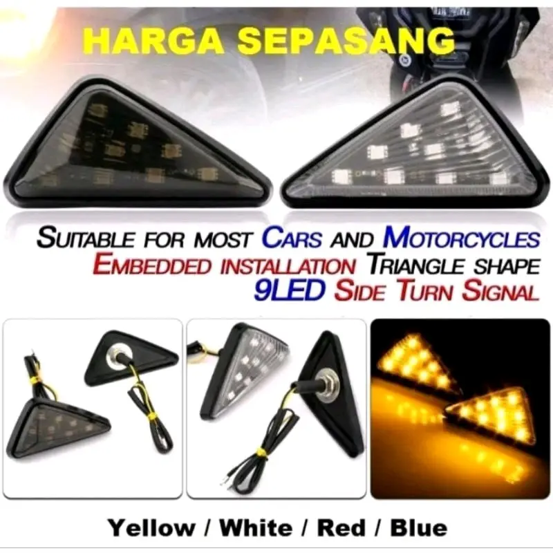 Lampu sein tempel segitiga LED fairing R15 V2 V3 R25 Ninja 250 CBR150