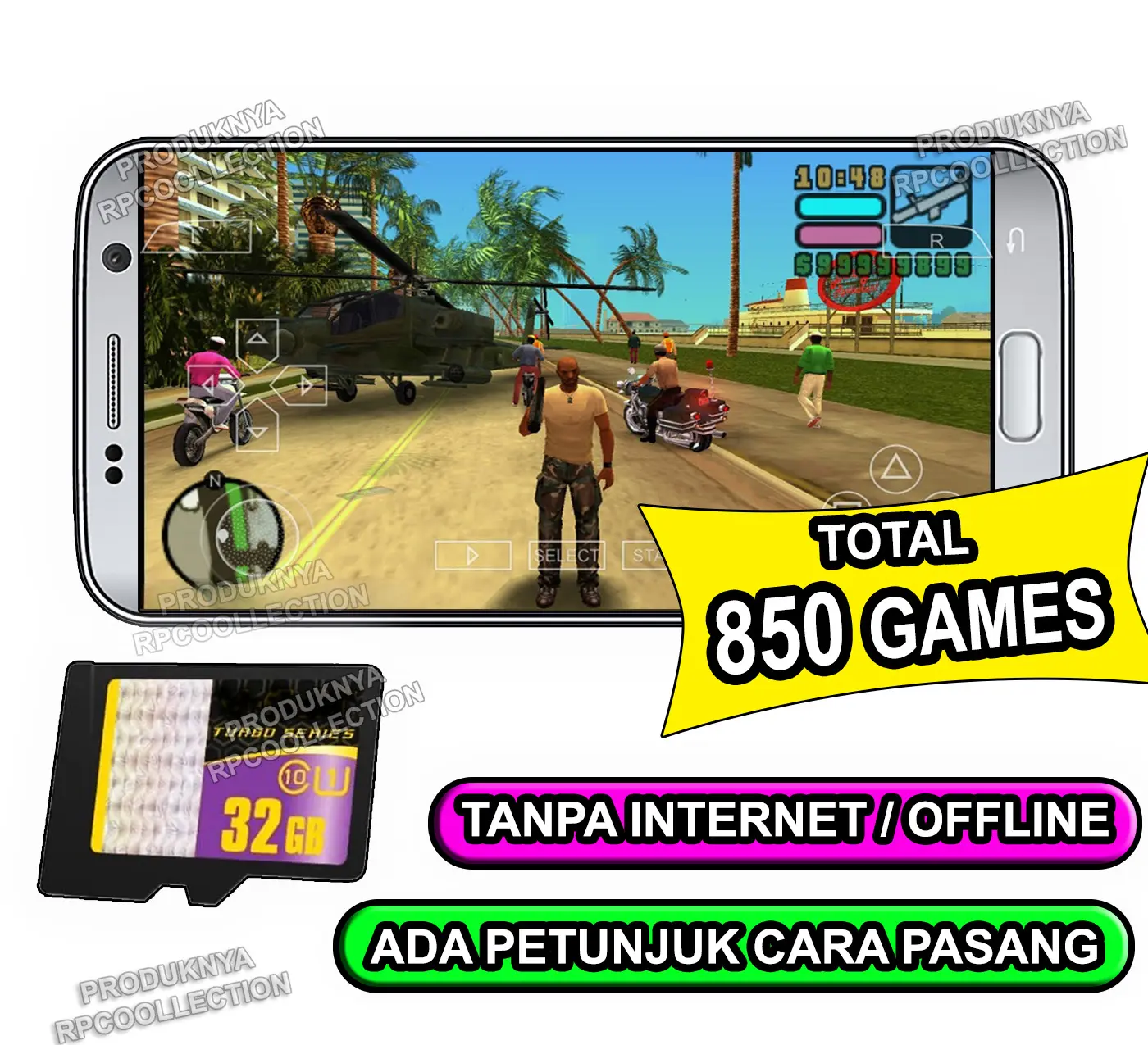 Memory Hape Android isi 840 Game PS1 PPSSPP Super Nitendo dalam MicroSD 32GB