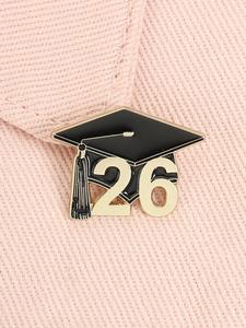 Temporada de graduación: pin de esmalte para gorra tipo trench, broche de aleación con diseño de sombrero de graduado Clase 2026, insignia para solapa de mochila, accesorios de joyería de moda, regalo para amigos