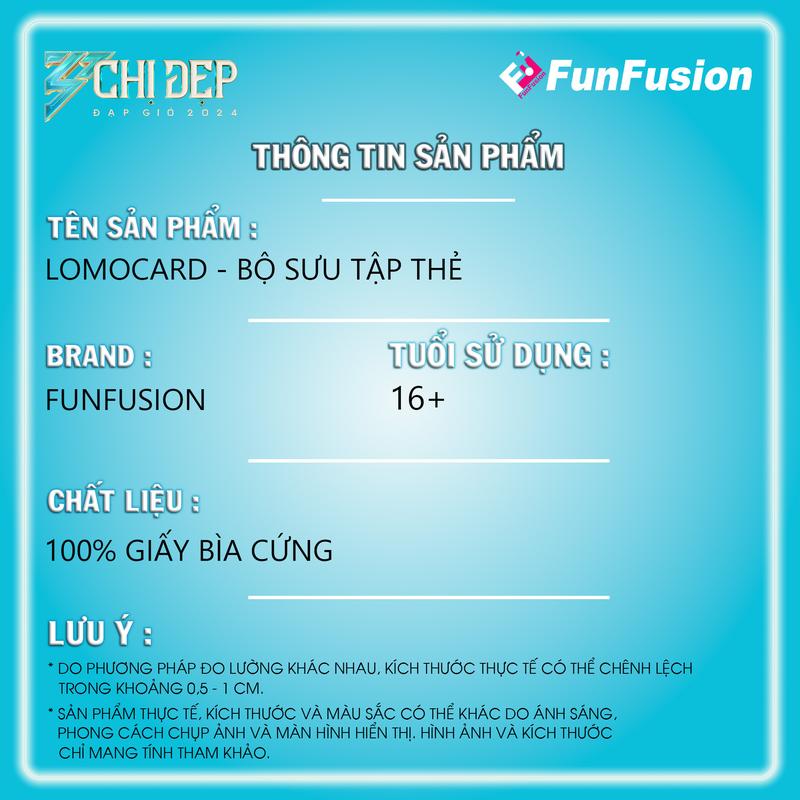 FunFusion - Lomocard Bộ sưu tập thẻ - 1 Gói 5 thẻ CHỊ ĐẸP 2024 BLIND CARD IDOL CARD 3