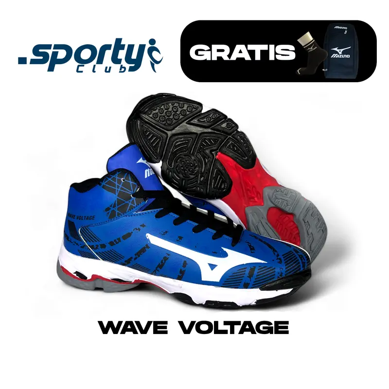 Sepatu Olahraga Voli Mizuno Wave Voltage Biru Hitam Sporty Terbaru untuk Pria dan Wanita Bisa COD 7