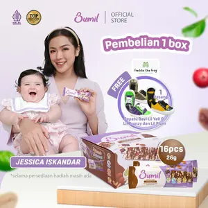 BUMIL Makanan Ringan Bar Rasa Coklat dengan Daun Katuk (Granola Bar Coklat) [1 box / 16 pcs]