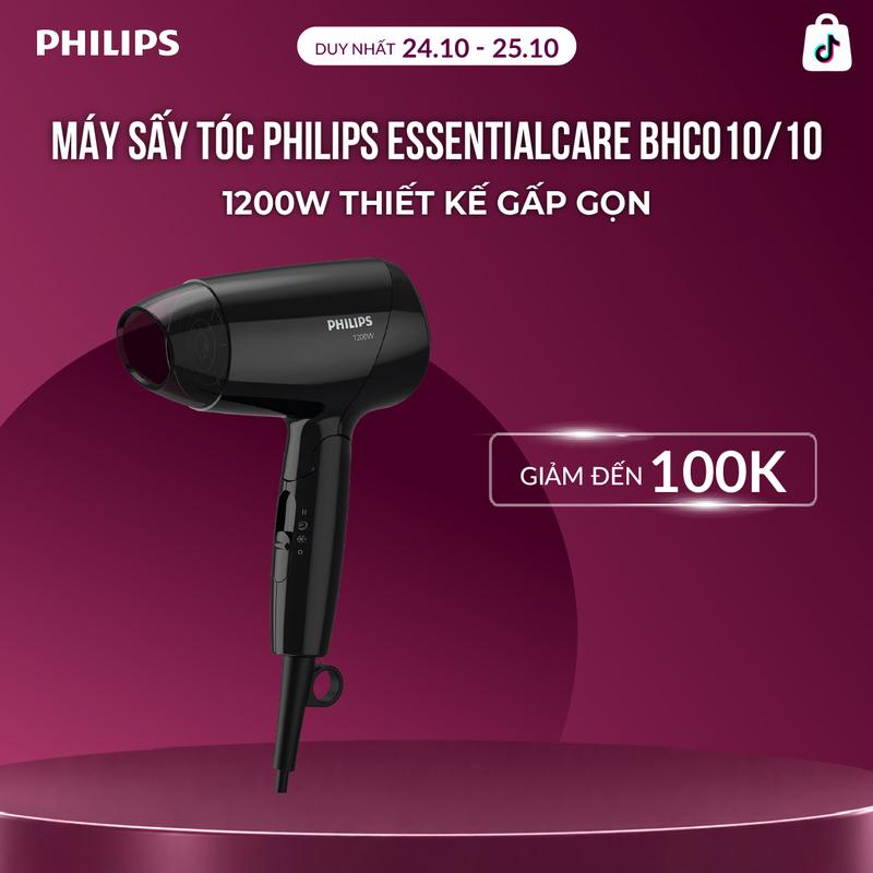 Máy sấy tóc Philips BHC010/10 1200W – nhỏ, gập gọn, sấy nhẹ nhàng
