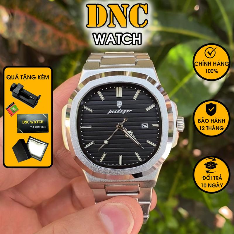  PPOENAU Đồng hồ tàu ngầm siêu sắc nét chống nước mặt kính chống xước TẶNG PIN DỰ PHÒNG TẶNG DỤNG CỤ THÁO MẮT DÂY KIM LOẠI Watch Đeo Tay Nam 