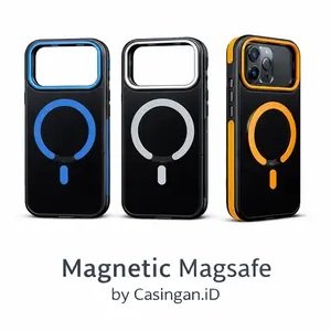 Casingan.id Transparant Magnetic Case for iPhone 11 12 13 14 15 16 17 Air Plus Pro Max MagSafe Clear Matte Anti Gores
