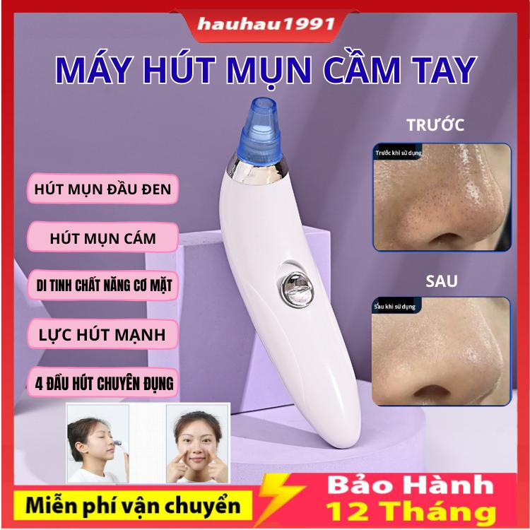 Máy hút mụn đầu đen làm sạch lỗ chân lông kèm 4 đầu hút chuyên dụng máy hút mụn cầm tay