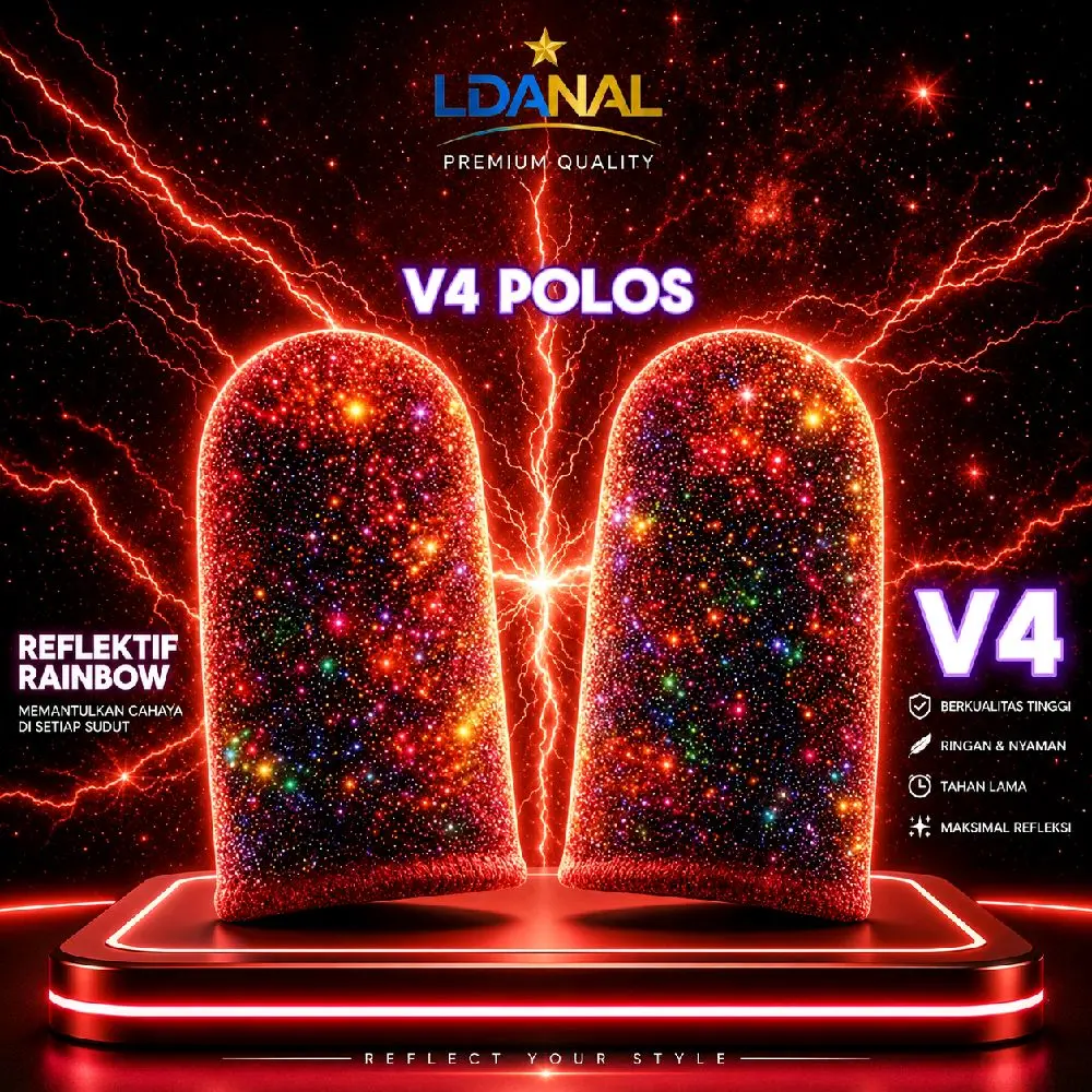 sarung jempol gaming v4 polos mengkilap warna warni licin anti keringat responsif