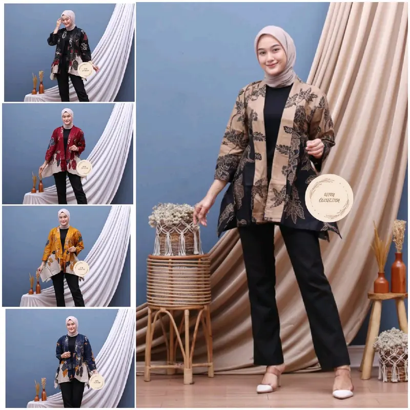 Blazer Batik Outer Batik Atasan Wanita Modern 0