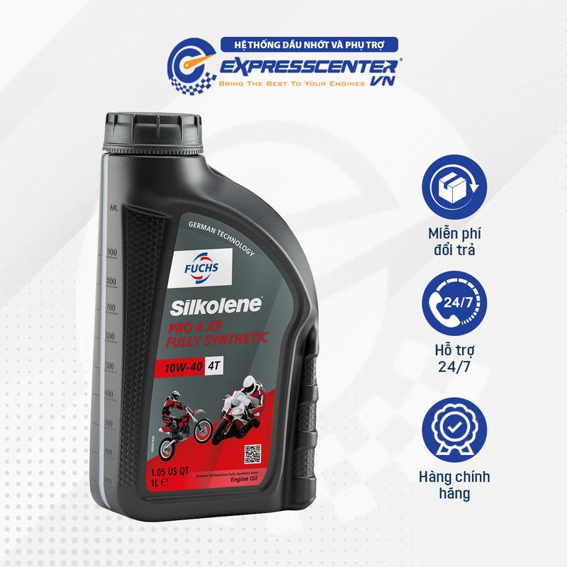  Dầu Nhớt Xe Moto Fuchs Silkolene Pro 4 10W40 XP 1L - Bảo Vệ Chống Mài Mòn & Giảm Ma Sát Động Cơ 