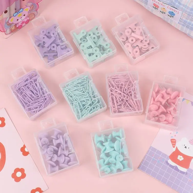 Klip Push Pin Penjepit Buku Paku Kertas ATK Aesthetic 1 Set 7