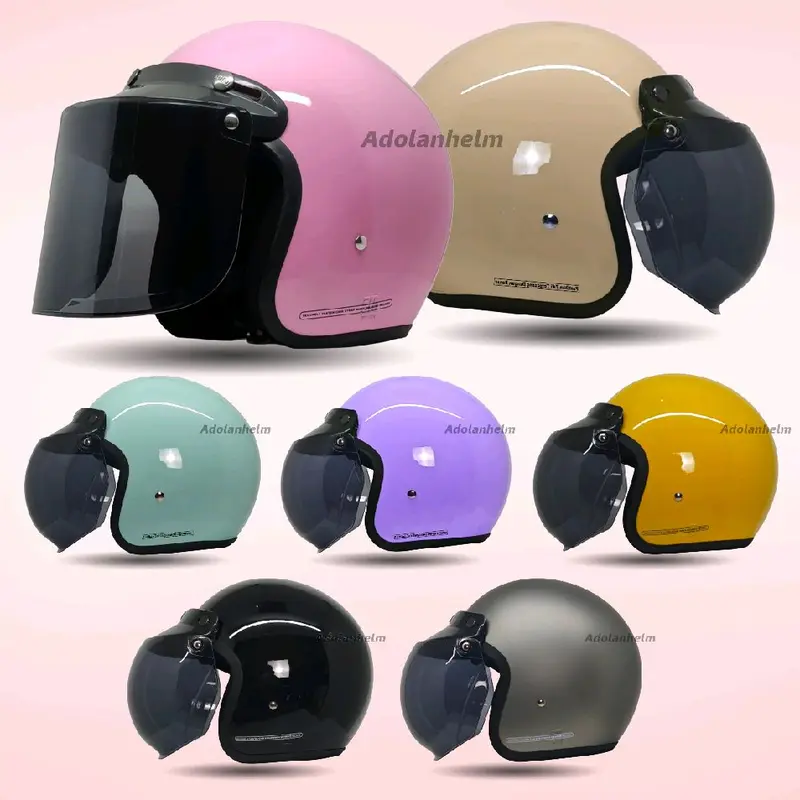 HELM HKM BOGO RETRO POLOS KEKINIAN DEWASA COCOK UNTUK PRIA DAN