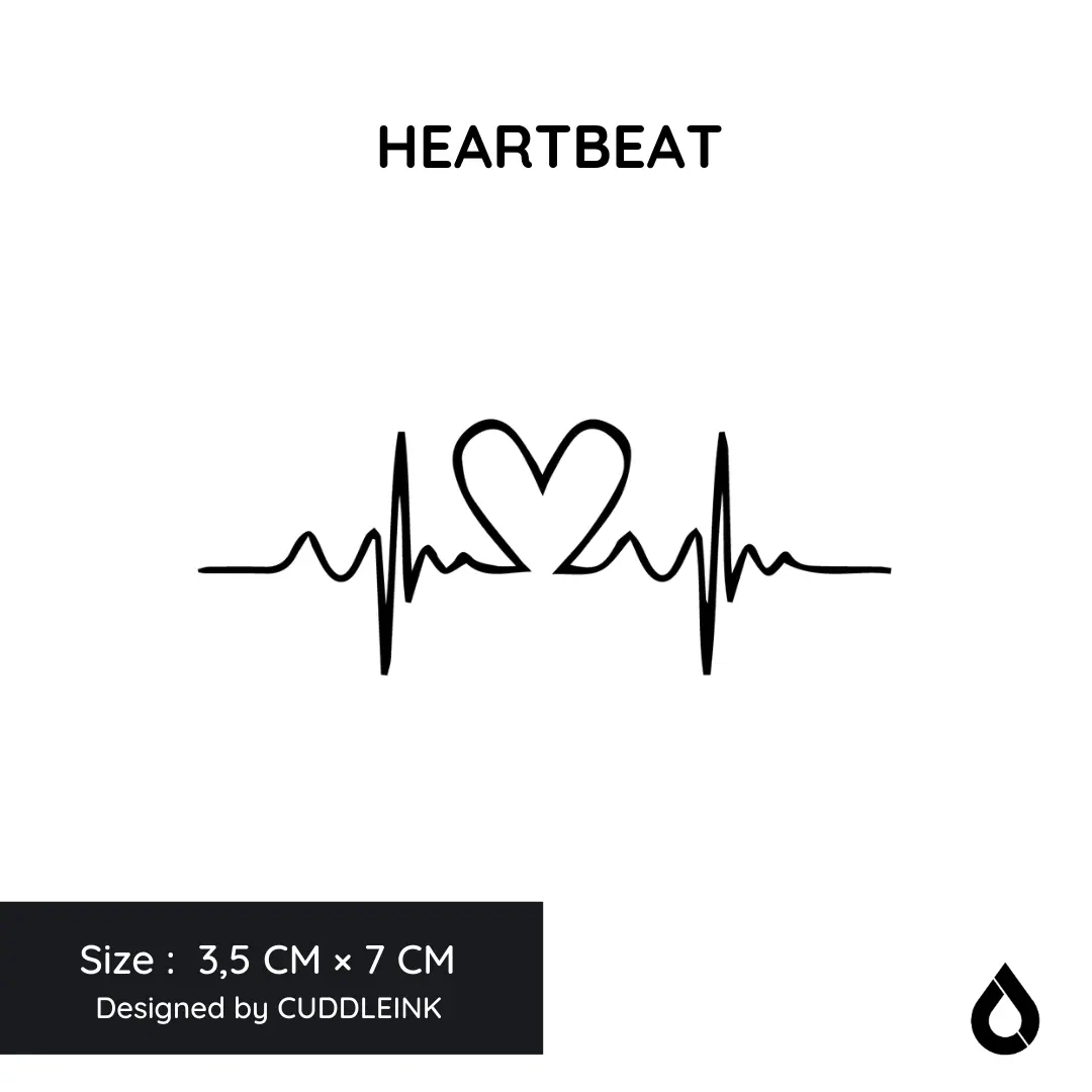 "Heartbeat" CUDDLEINK Matte Ink Temporary Tattoo