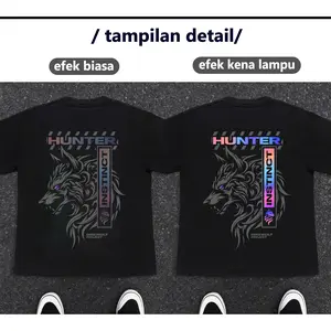 Reflektif Bercahaya T-shirt Atasan Oversize Baju Kaos Pria Unisex Hitam Putih Dewasa Distro Lengan Pendek Keren Katun Premium 20S E011