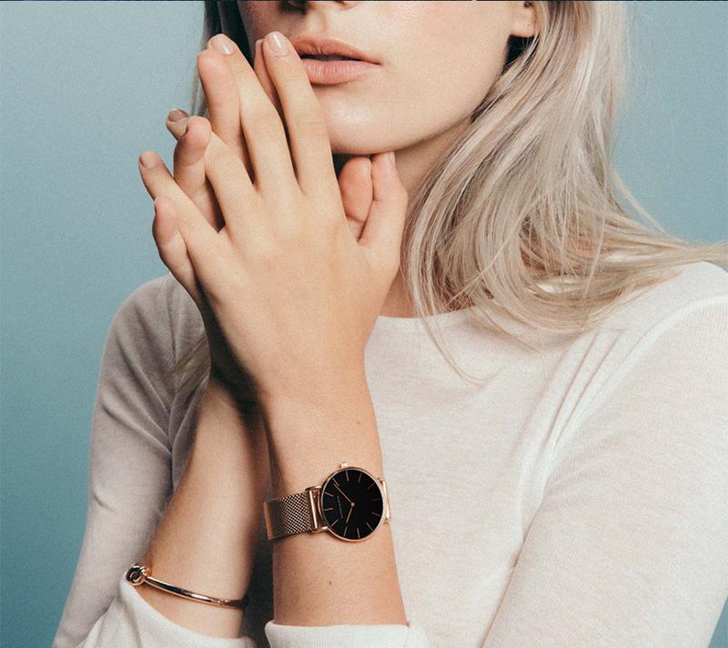 Product Introduction of HANNAH MARTIN Women's Waterproof Watch Light Luxury Minority Minimalist Steel Mesh Strap Slim Watch CV36W 46