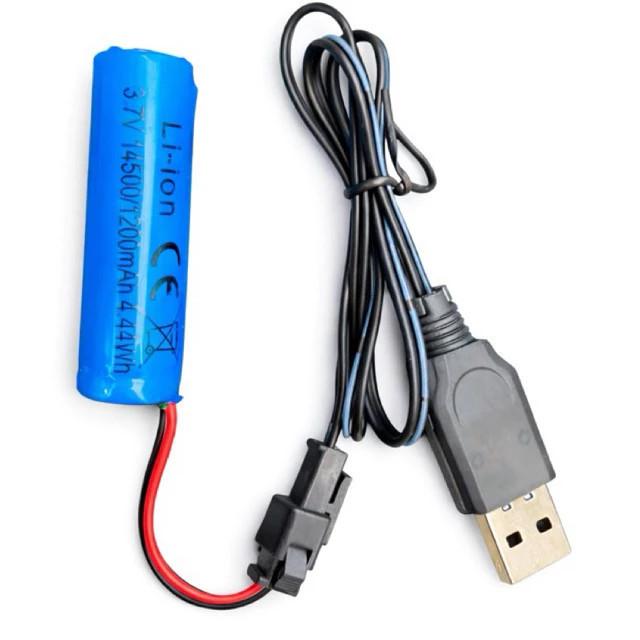 Pin sạc 14500 3.7V với giắc cắm SM-2P tiện dụng, dung lượng 500mAh– cho xe điều…