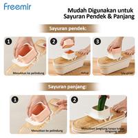 Gambar (AF) freemir Alat Potong Sayur 9 in 1 Multifungsi Untuk Memotong Mencuci Menyimpan Sayuran Vegetable Cutter Kitchenware Premium - Beige  dari freemir Jabodetabek Kab. Bekasi 4 Tokopedia