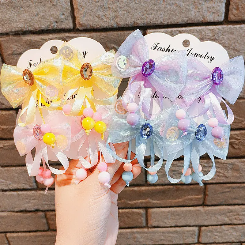 ED - 2PCS / SET JEPITAN RAMBUT PITA ANAK MODEL TALI MUTIARA KOREAN / JEPIT RAMBUT PITA ANAK LUCU KOREA 5