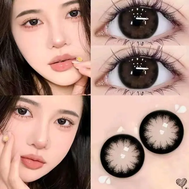 (Free Case)Softlens Pure Black by Irislab  Normal dan Minus Contact Lens Eye Soflens Lensa Brown 1