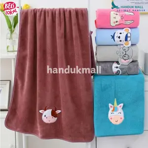 HANDUKMALL - Handuk Mandi Anak Uk 60x120 Microfiber Lembut Aman Dikulit Tidak Rontok Menyerap Air