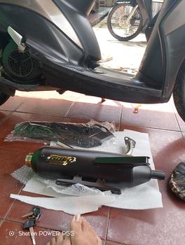 Product Review of Knalpot Standar Racing Original GOLD EXHAUST Full Aksesoris Tameng Air Blade Gen 2 Bass Adem untuk Motor Vario, Beat, Nmax, Aerox, PCX Motorcycle Motorcycle shijiro Kamera from K**️ 0