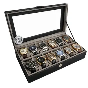 Kotak Jam Tangan isi 12 atau Tempat Penyimpanan Jam Tangan dan Box Jam & Arloji Pria dan Wanita DIY
