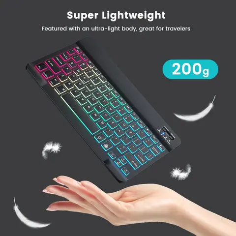 Bộ Bàn Phím Chuột Bluetooth BL30 LED RGB – Siêu Mỏng, Pin Sạc, Gõ Êm, Dùng PC Laptop Điện Thoại