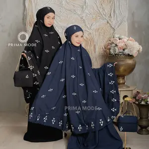 Mukena Dewasa Bordir Lovely Katun 2in1 Lasercut Tas Pouch Cantik Aksen Rantai Gold