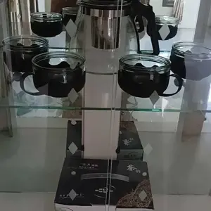 Teapot set 5 in 1/teko set cangkir/teko set kopi/hampers/kado/teko set gelas murah Cangkir Plastik Stainless Kaca Teh