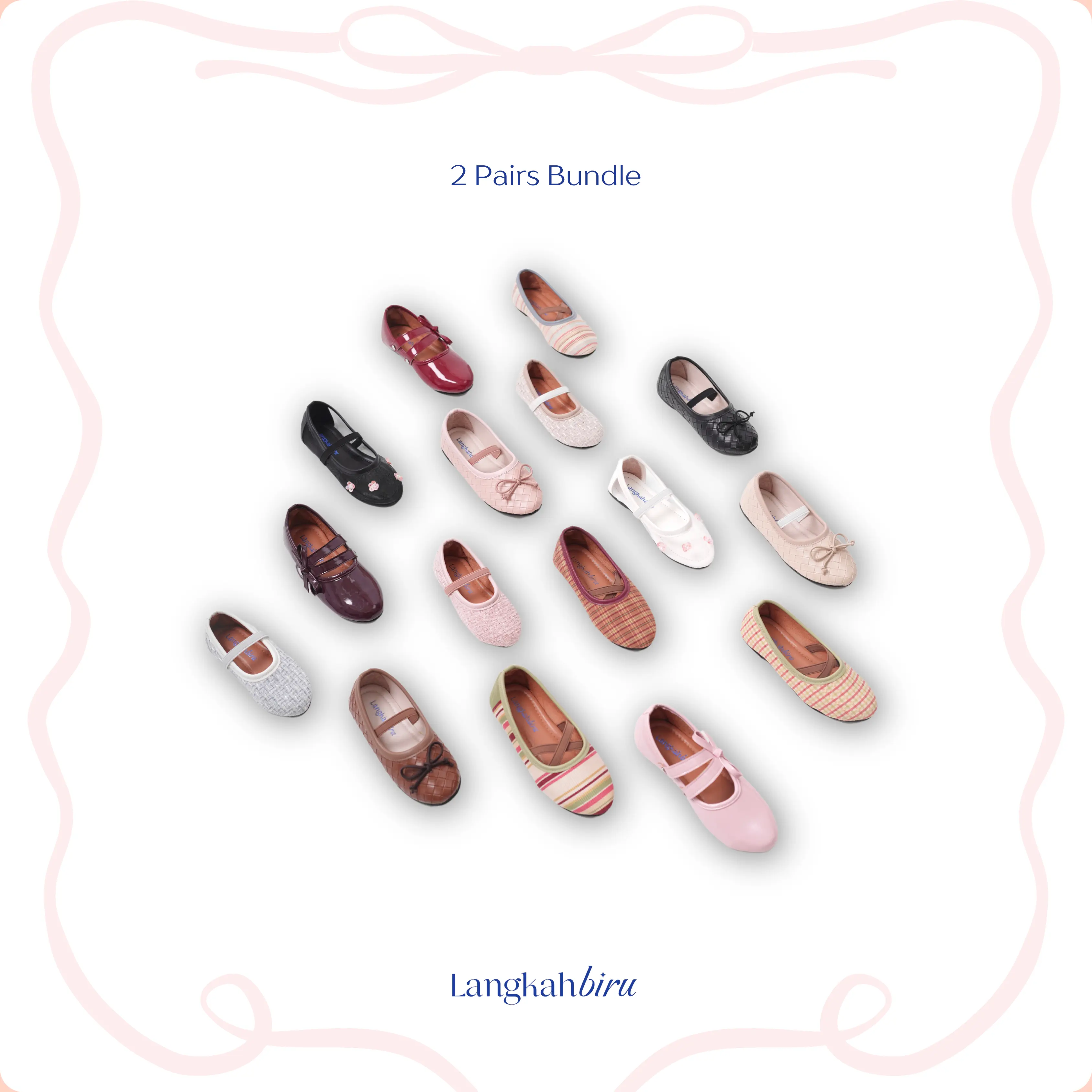 LANGKAH BIRU - (DAPAT 3 SEPATU ANAK PEREMPUAN RANDOM)