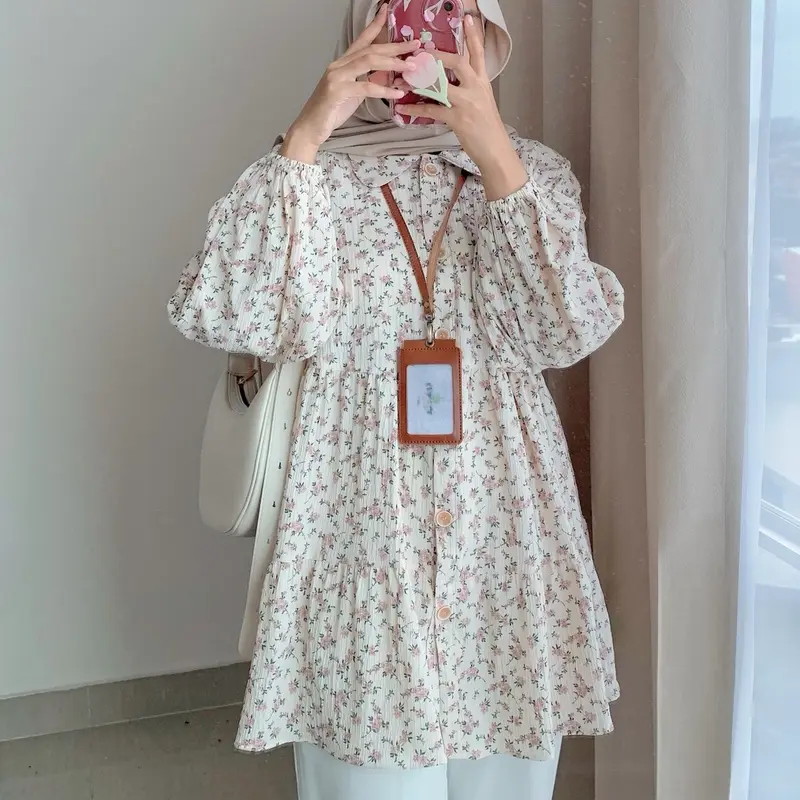 DYANDRA TUNIK | tunik motif | blouse tunik | atasan tunik motif floral | moutfit 0