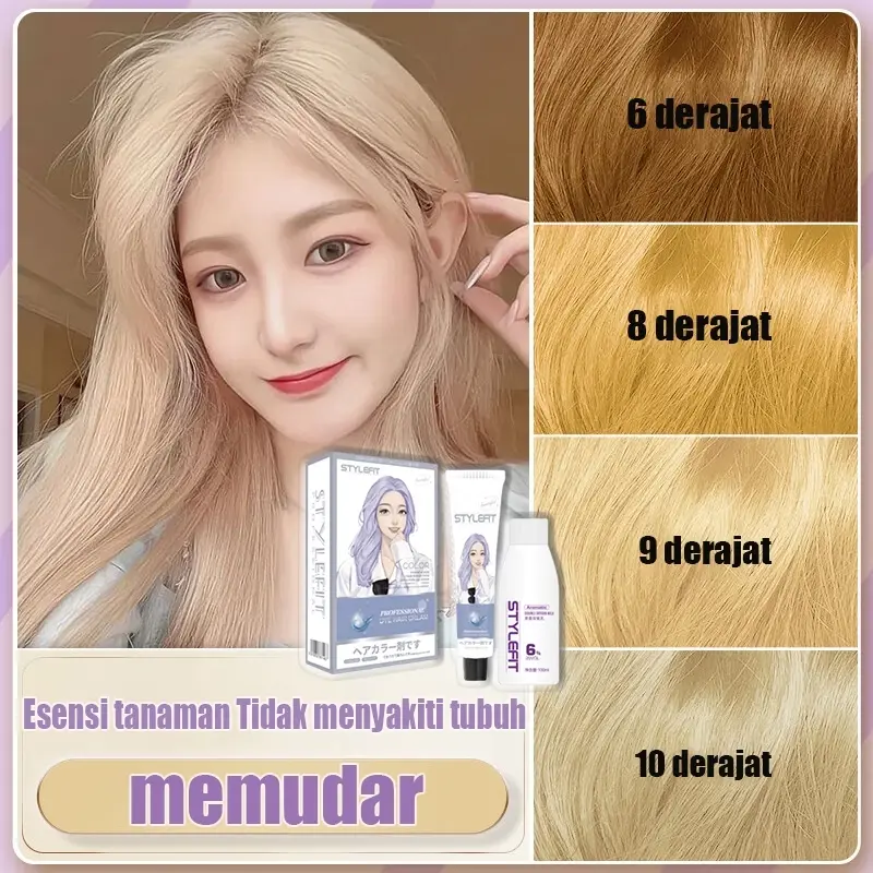 Bleaching Hair Pewarna Rambut 200ml ! Cat Rambut Putih Emas Bleach Cream Bahan Alami Tidak Berbahaya Bagi Rambut Mudah Mewarnai Rambut Di Rumah Milk Tea Golden Brown Burgundy Penghitam Rambut Uban Color