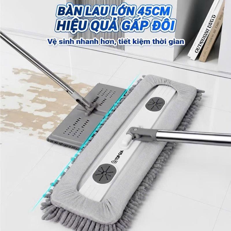 (1 chổi 2 bông lau)chổi lau nhà san ho kèm 2 bông lau 45x12cm tiện lợi cho vệ sinh nhà cửa đẹp - Vệ sinh nhanh hơn, tiết kiệm thời gian
