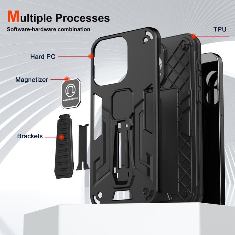 Product Introduction of Silicone Shockproof Foldable Stand Case for iPhone 7/8 Plus/X/11/12/13/14/15 Pro Max - Protective Phone Cover with Built-in Kickstand 5