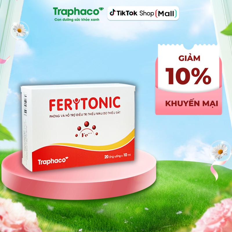 TPBVSK Feritonic Traphaco - Hỗ trợ Bổ Sung Sắt Cho Bé Và Phụ Nữ, Hỗ trợ Giảm Nguy Cơ Thiếu Máu Hộp 20 Ống