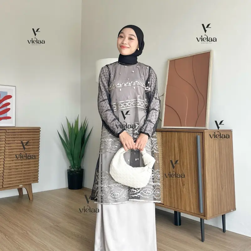 Jaara tunik | tunik brukat | lebaran kondangan ootd 3