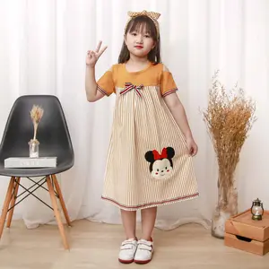 Baju Anak Cewek Perempuan Dress Sabrina Usia 1 2 3 4 5 6 7 8 Tahun Bordir Tsum-Tsum Cute