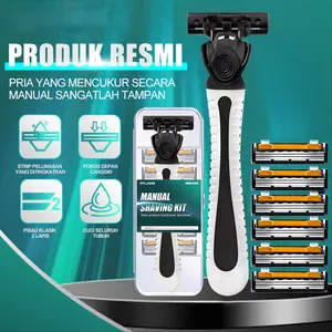 GYT Pisau Cukur Manual Set 6pcs Pisau Tiga Lapis Pisau Alat Cukur Janggut Tajam Kumis Pencukur Versi Baru - Ketiak, Razor