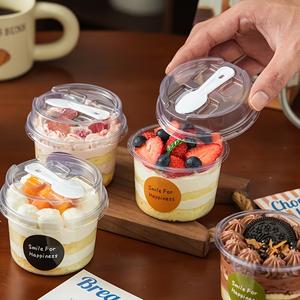 20/50 juegos de cajas redondas transparentes con tapa para envases de cucharas, ideales para galletas, helado de frutas, pastel mousse y vasos de yogur