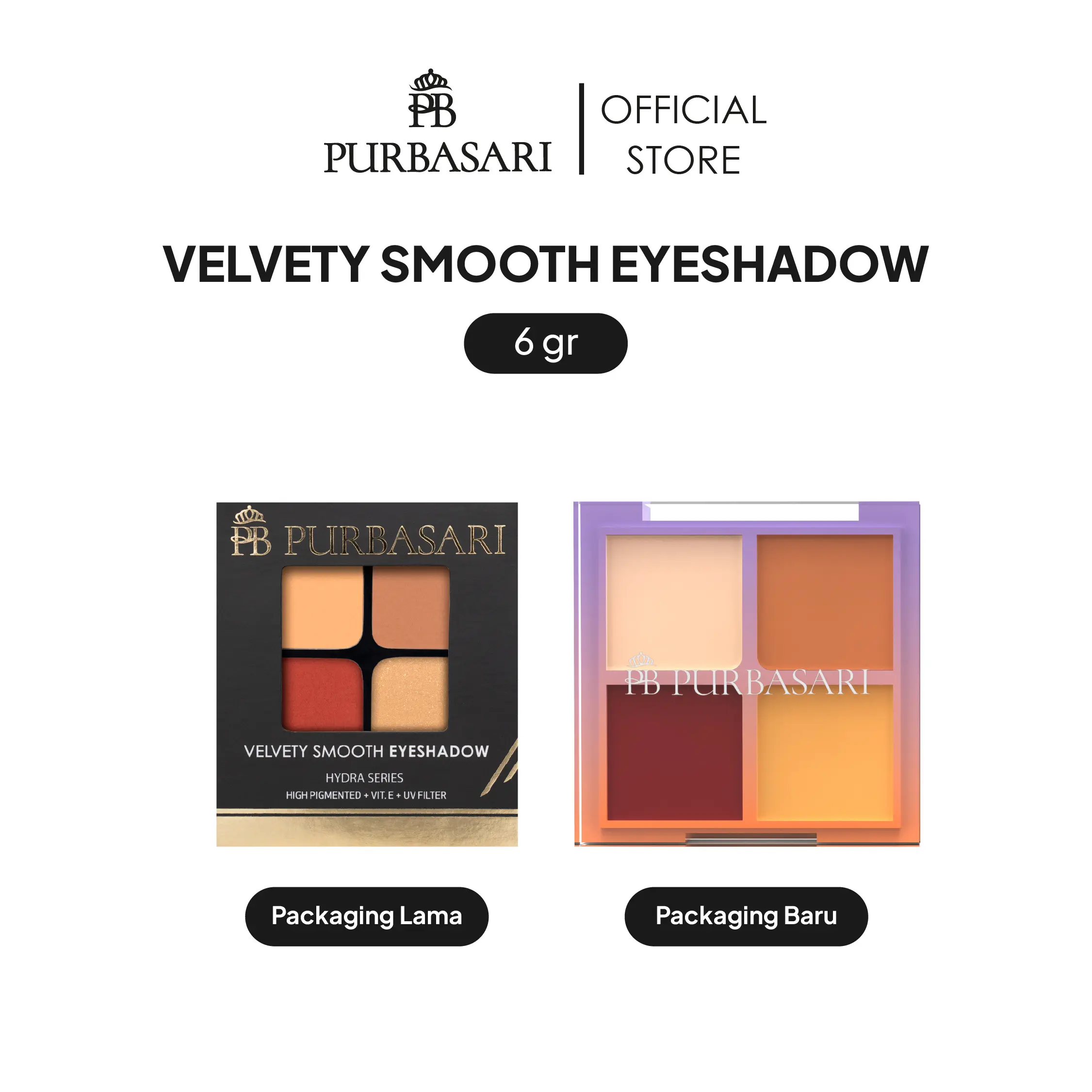 Purbasari Smooth Velvety Eyeshadow / Eyeshadow Pallet Vitamin Compact