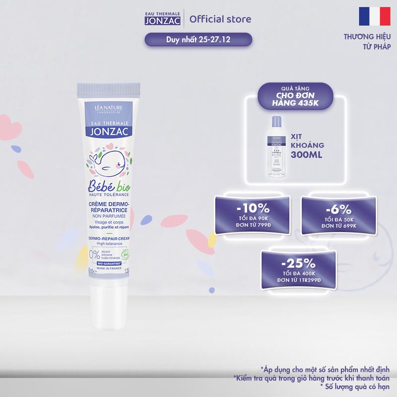  Kem làm dịu kích ứng hữu cơ hỗ trợ chống hăm EAU THERMALE JONZAC dành cho bé từ sơ sinh - 40ml 