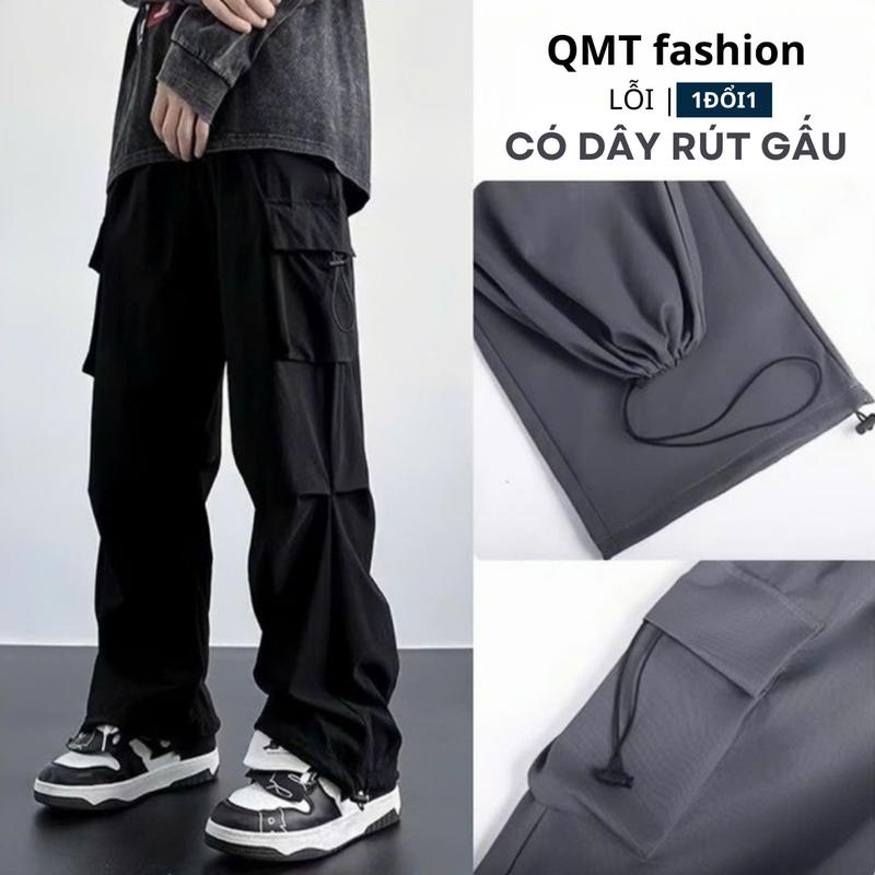 Quần dài nam túi hộp chất KAKI có dây rút gấu mặt vải đanh độ bền cao hàng đẹp chính phẩm QMT lỗi 1 đổi 1. Quần Ống Rộng Unisex Phong Cách Hiphop Đường Phố Nam Menswear Pants 003
