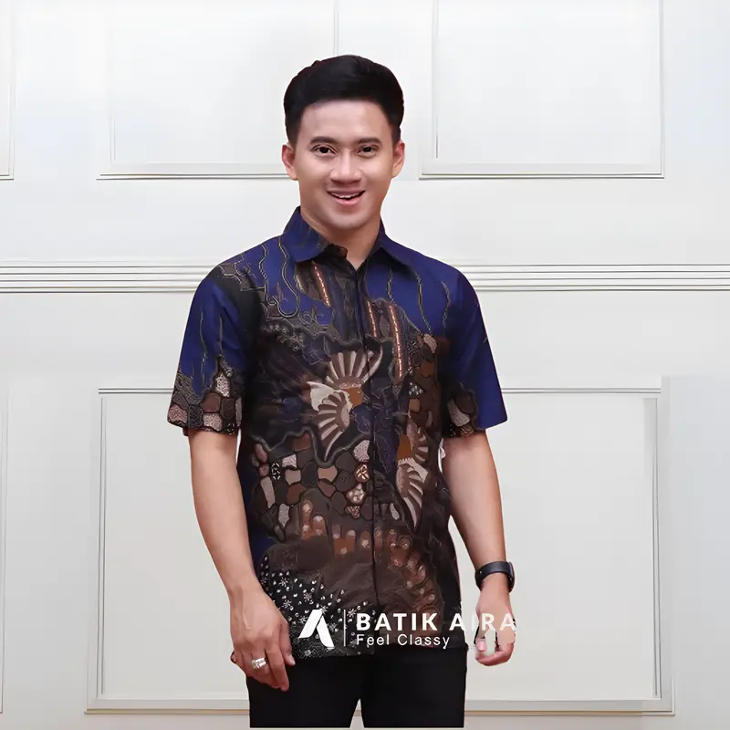 Kemeja Batik Pria batik premium lengan panjang terbaru 2024 cowok batik pria pendek anak laki Hem 5