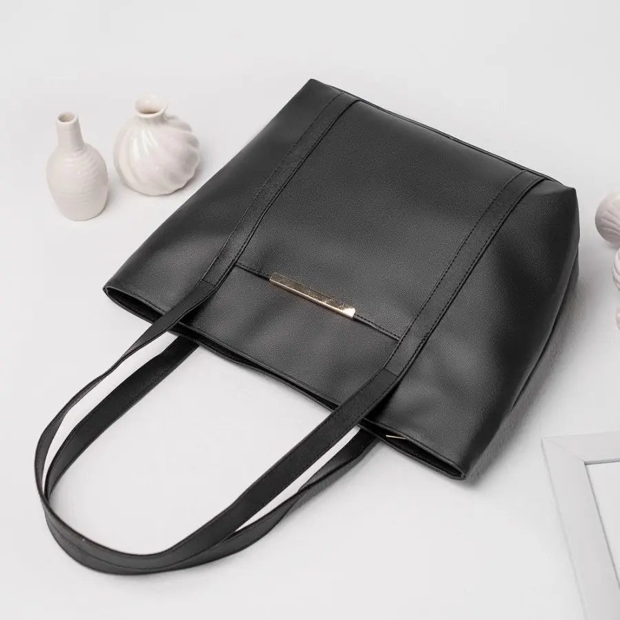 Tas Tote Wanita LIZHARA Tote Bag Cantik Totebag Perempuan Style Dewasa Kasual dengan Kantung Depan dan Gold List Plate
